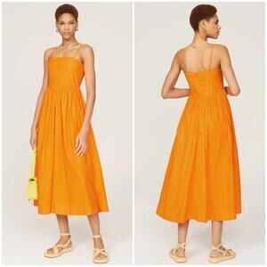 Ronny Kobo Orange Poplin Robin Midi Dress Size XL